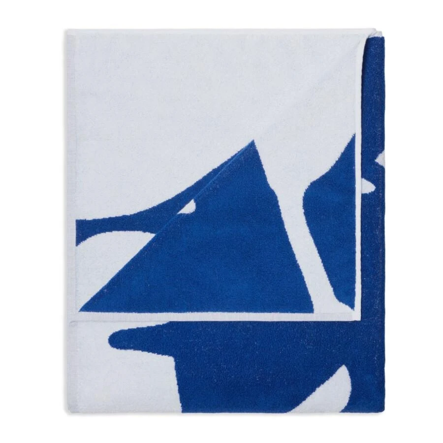 Burberry Burberry Ekd Logo Intarsia-Knit Cotton Bath Towel