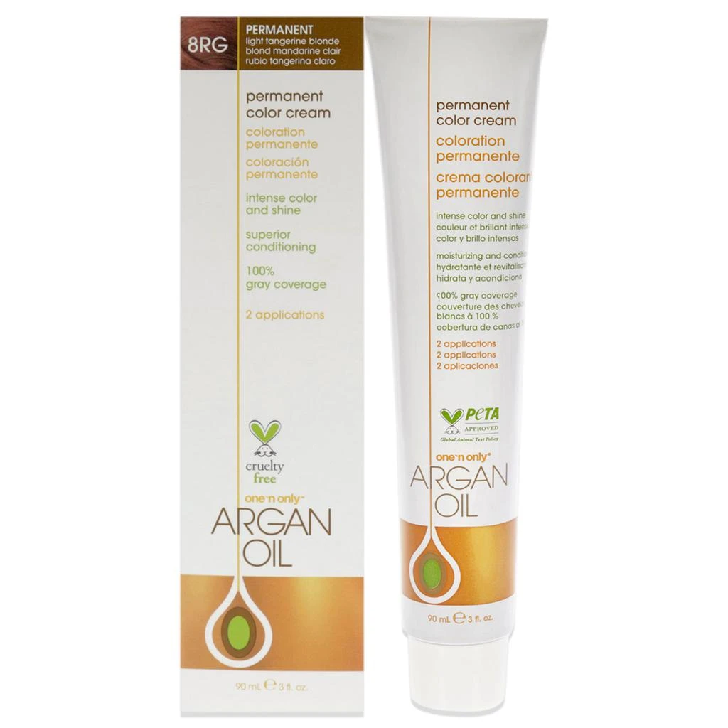 One n Only Argan Oil Permanent Color Cream - 8RG Light Tangerine Blonde by  for Unisex - 3 oz Hair Color