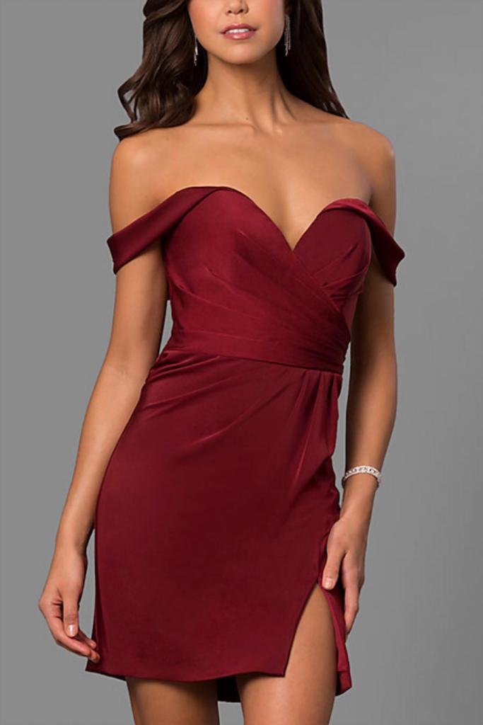 Faviana Off The Shoulder Cocktail Dress