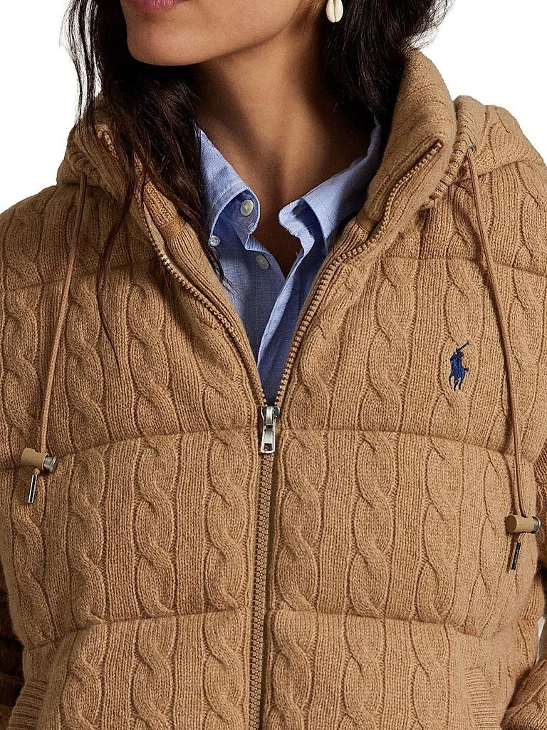 Ralph Lauren Cable-Knit Hooded Down Coat 5