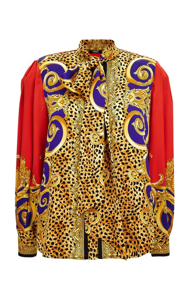 Versace Versace Balloon-Sleeve Silk-Crepe Satin Blouse - Moda Operandi from Fashion US