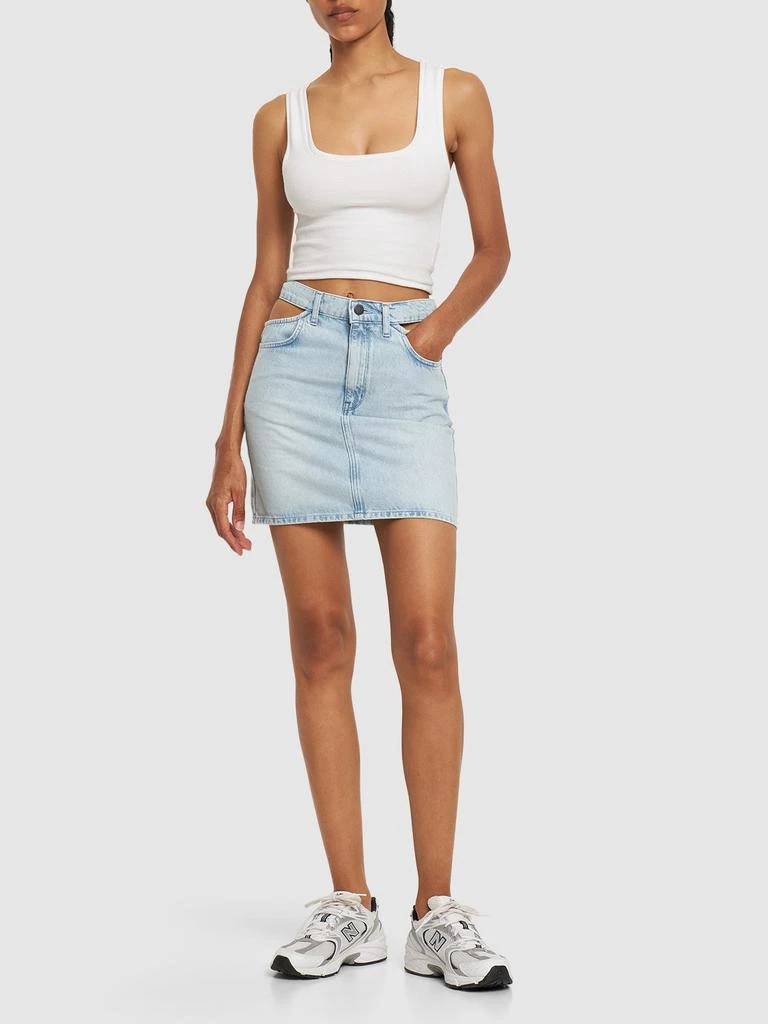 TRIARCHY Ms. Stone High Rise Denim Mini Skirt 1