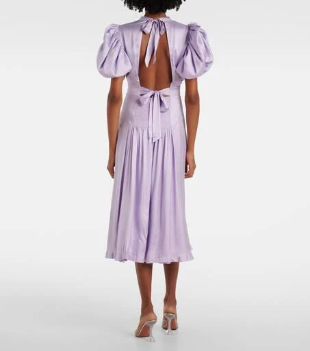 ROTATE Birger Christensen Puff-sleeve satin midi dress 3