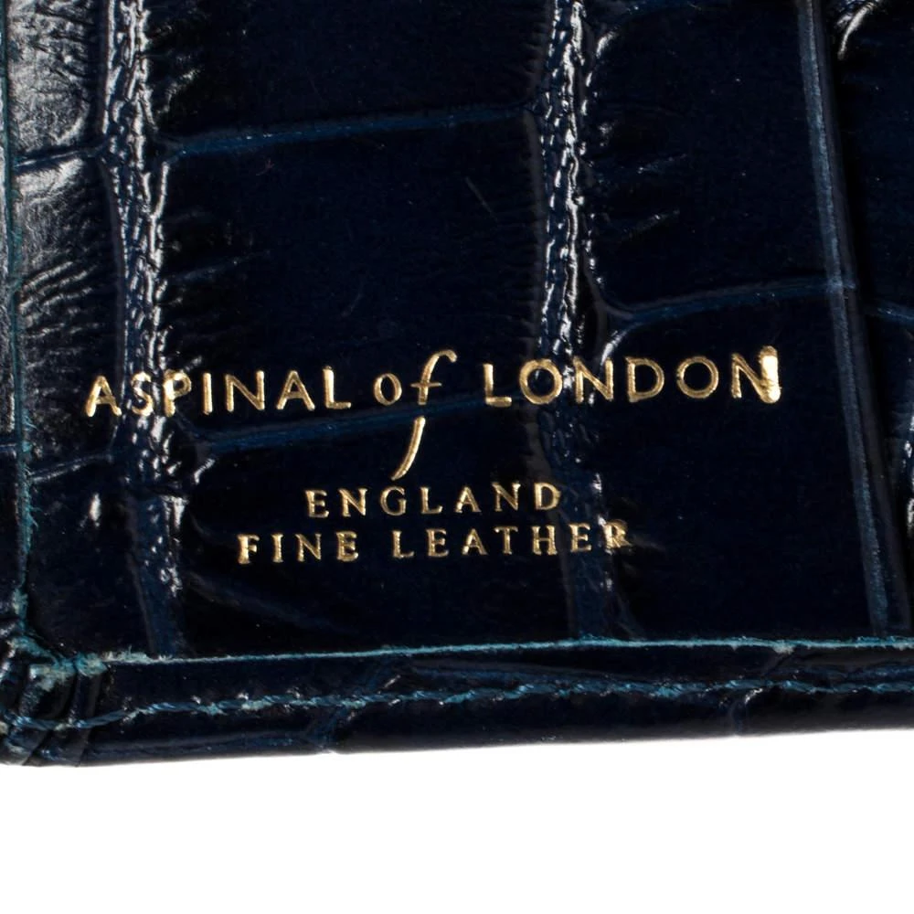 Aspinal of London Aspinal Of London Blue Crocodile Embossed Leather Bifold Wallet 9