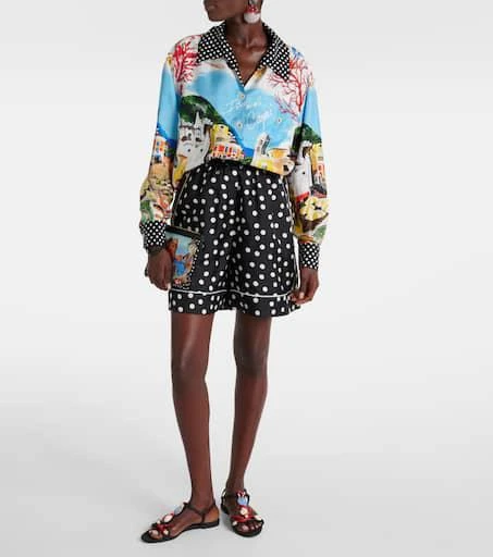 Dolce 
Gabbana Capri polka-dot silk satin shorts 2