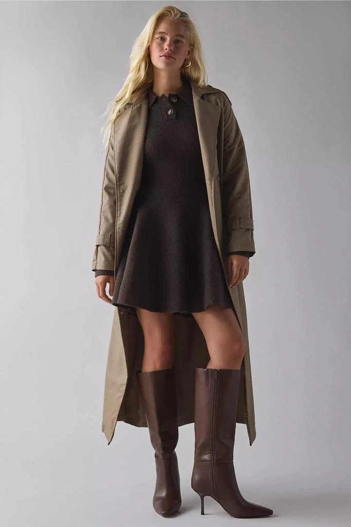 rib knit maternity dress Olive Ribbed Knit Long Sleeve Side Slit Maternity Maxi Dress