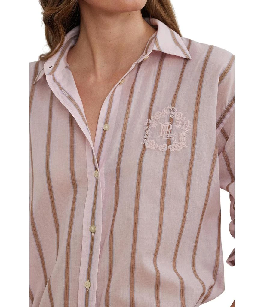 Ralph Lauren Oversize Striped Cotton Broadcloth Shirt 3