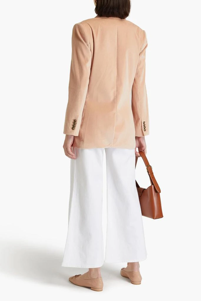 FRAME Double-breasted cotton-blend velvet blazer 3