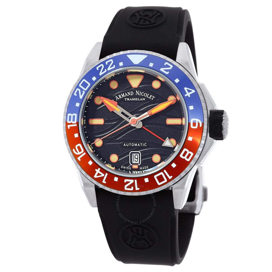Armand Nicolet JSH GMT Automatic Black Dial Men's Watch A487RGN-NO-GG2710N