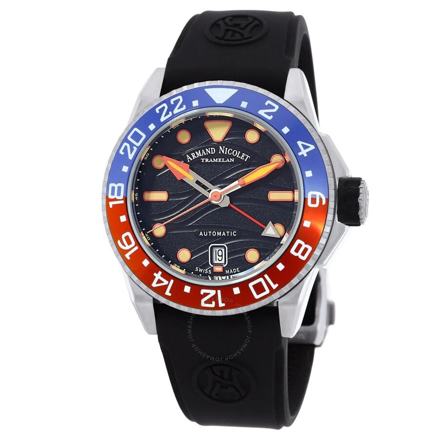 Armand Nicolet JSH GMT Automatic Black Dial Men's Watch A487RGN-NO-GG2710N 1