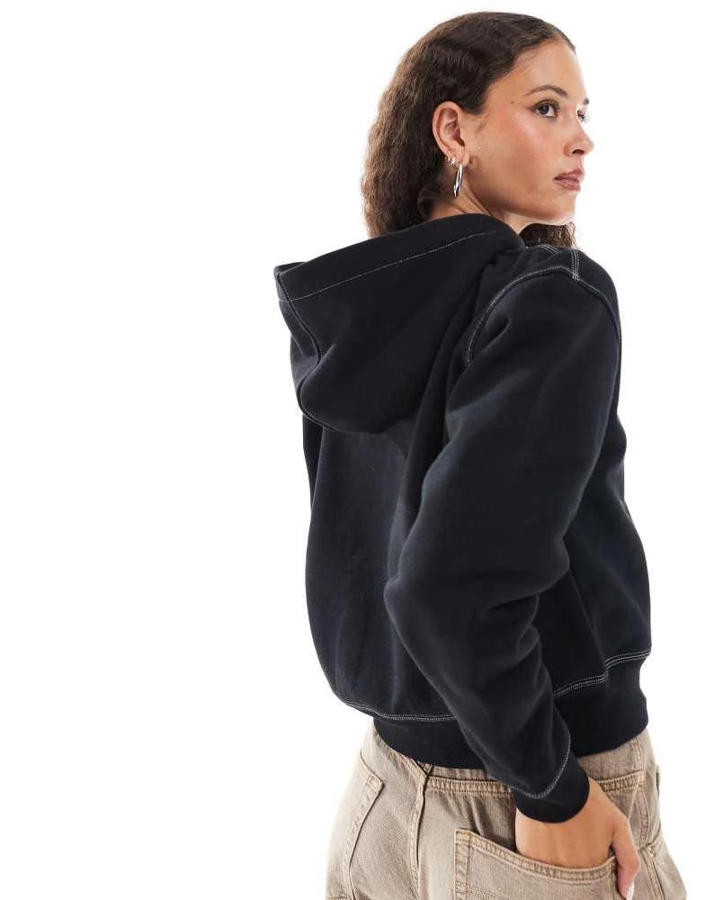 DICKIES Dickies seasonal quarter zip hooded jumper in black 4