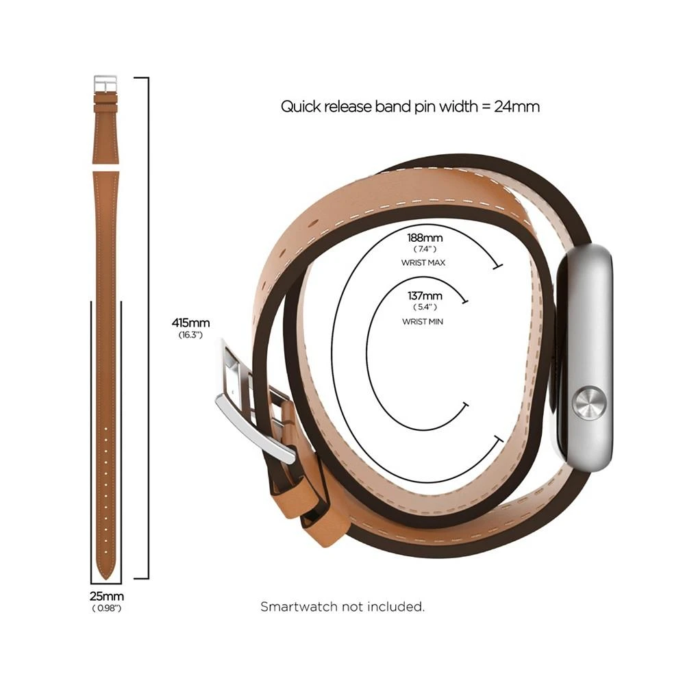 iTouch Unisex Air 4 Brown Leather Double Wrap Strap 6