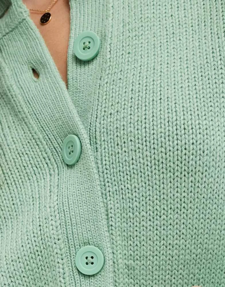 ASOS ASOS DESIGN banana sleeve boxy cardigan in sage 3