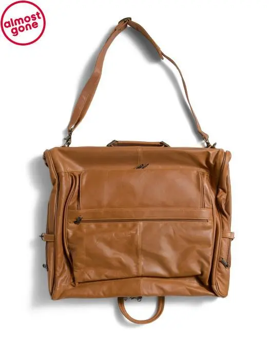 AmeriLeather Leather Three Suit Garment Bag