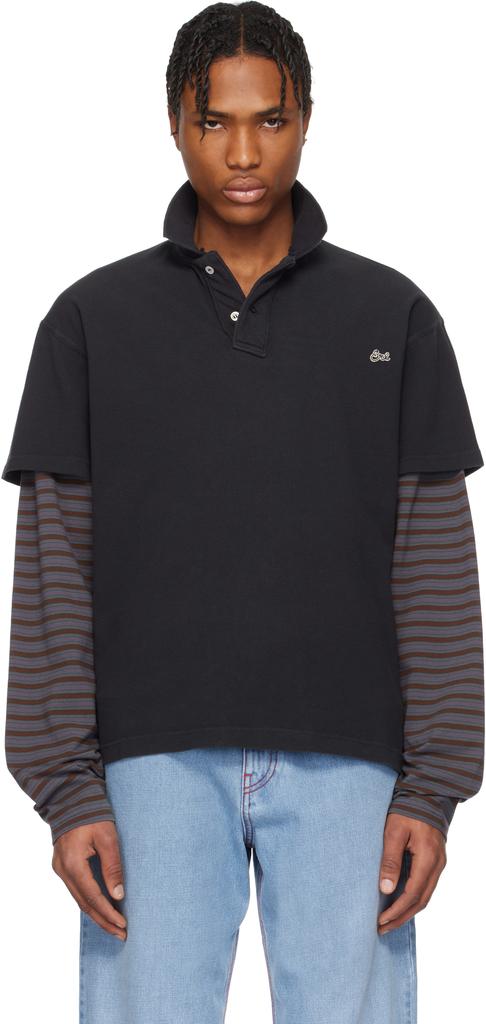 ERL Black Double Sleeve Polo - Polo Shirts - BeyondStyle