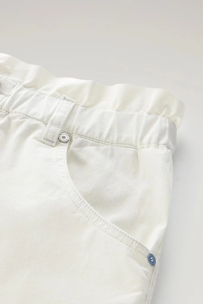 WOOLRICH Bermuda Shorts in High-Waisted Stretch Cotton Twill - Women - White 6