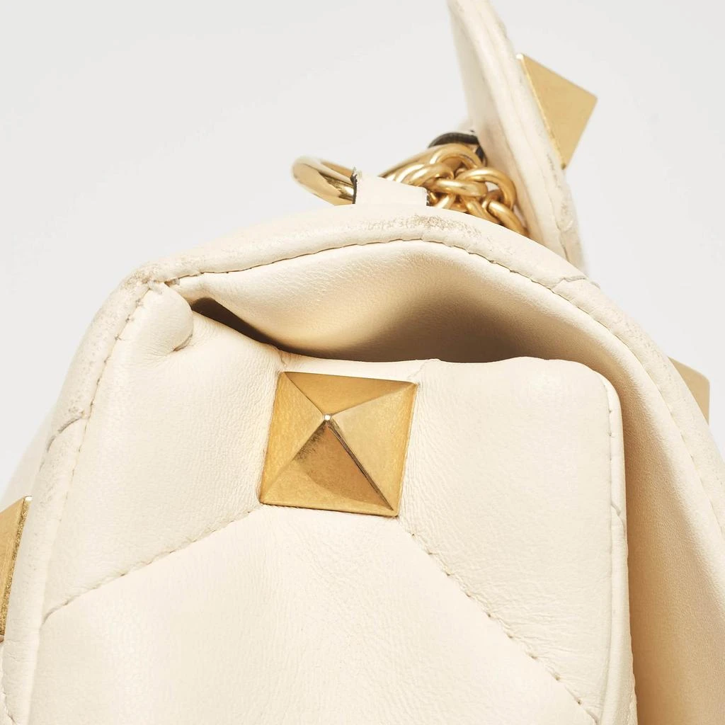 Valentino Valentino Off White Leather Large Roman Stud Top Handle Bag 8