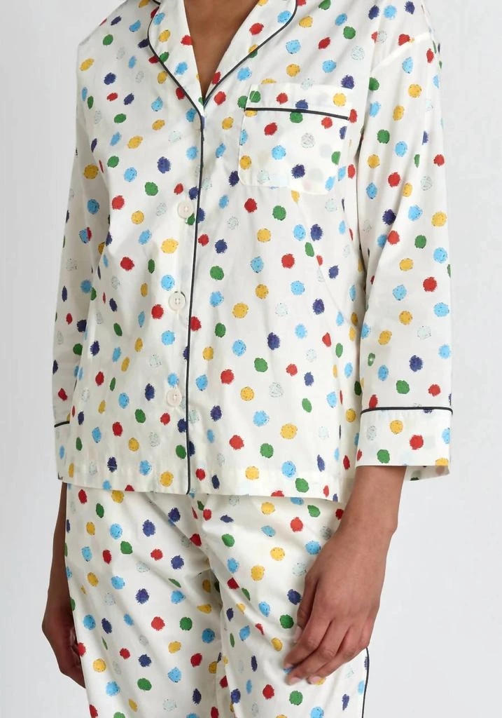 SLEEPY JONES Marina Pompom Pajama Set In Pom Pom 2