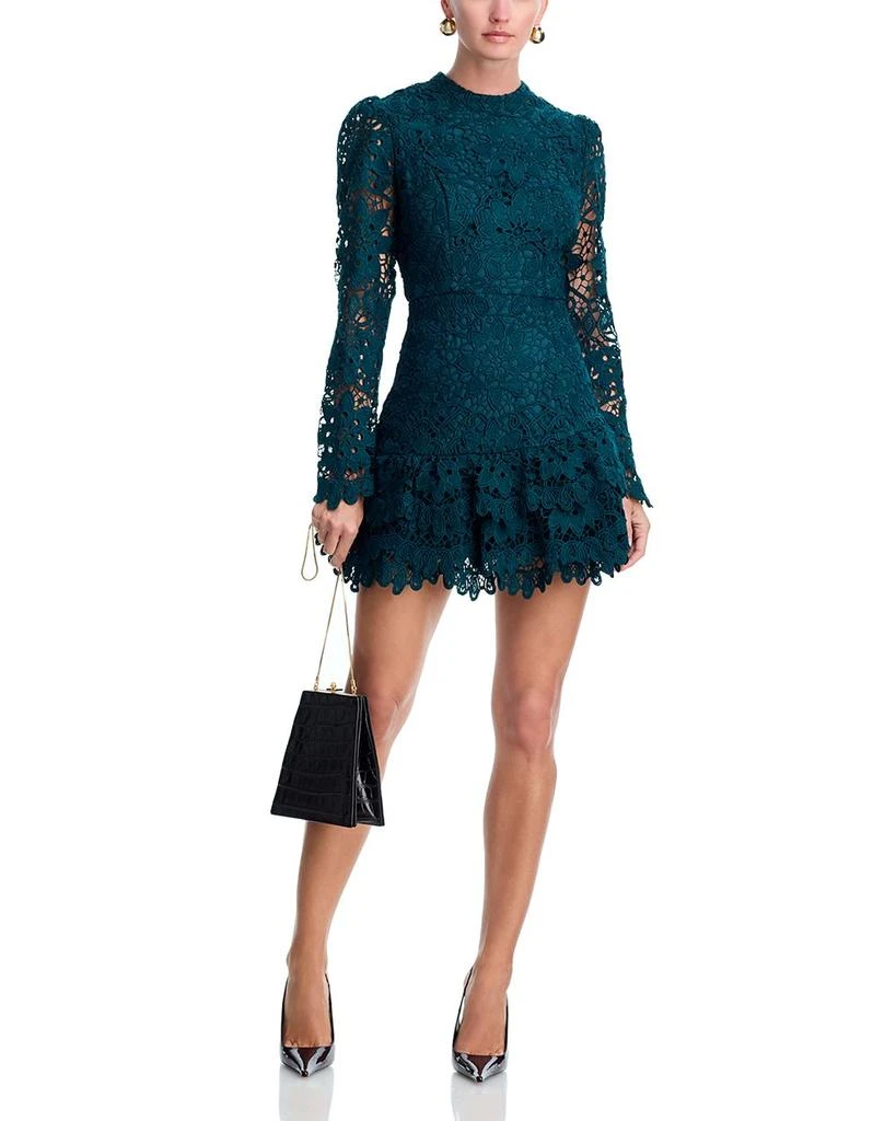 aqua lace long sleeve dress AQUA Lace Long Sleeve Flounce Mini Dress - Exclusive