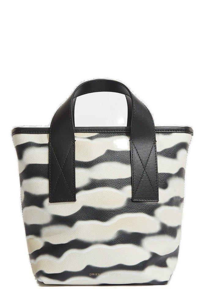 Dries Van Noten Dries Van Noten Tie Dye Zebra Print Zipped Shoulder Bag