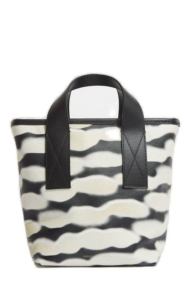Dries Van Noten Dries Van Noten Tie Dye Zebra Print Zipped Shoulder Bag 1