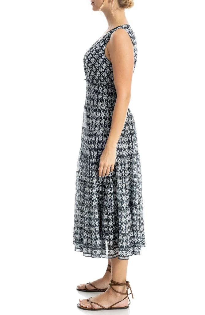 sachin and babi light blue dress New, Mac Duggal Velvet Embellished Illusion A-Line Midi Dress Sz 14 #MD1661 main image 0