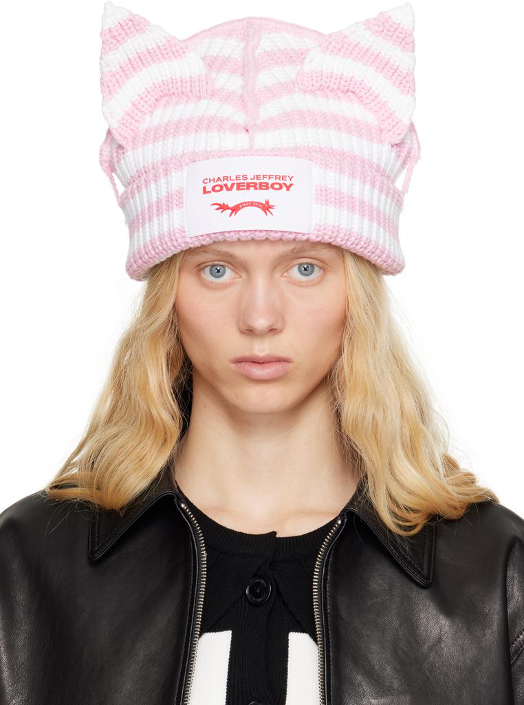 Charles Jeffrey Loverboy Fluffyネクタイ Charles Jeffrey Loverboy Black Fluffy Chunky Rabbit Beanie