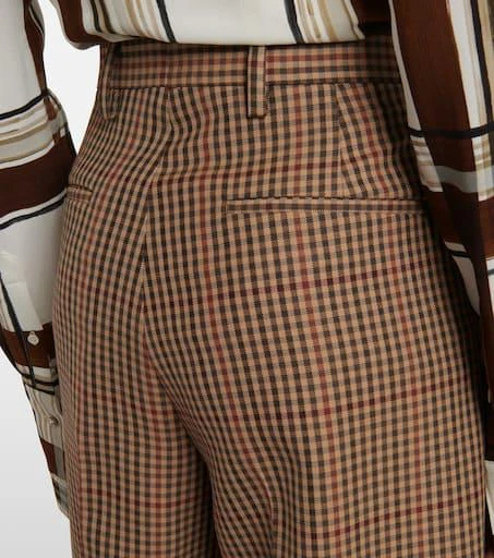 Dries Van Noten Checked wool wide-leg pants 6