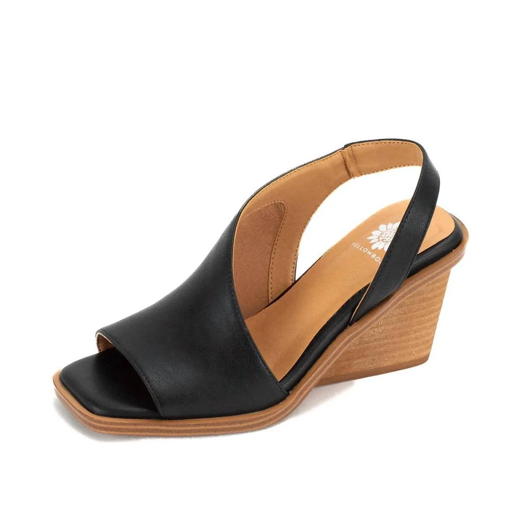Yellow Box Women's Valdosta Slingback Wedge Sandal In Black 1