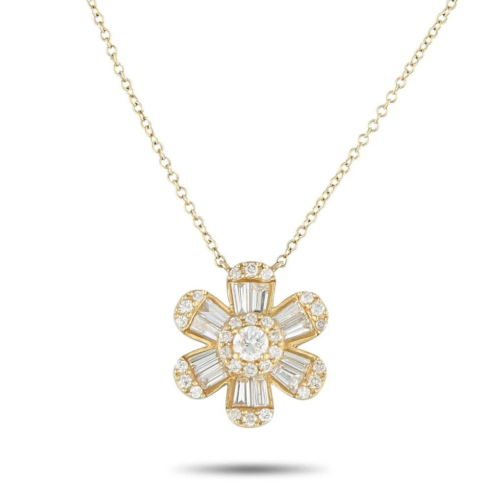 LB Exclusive 14K Yellow Gold 0.80ct Diamond Pendant Necklace NK01355 1