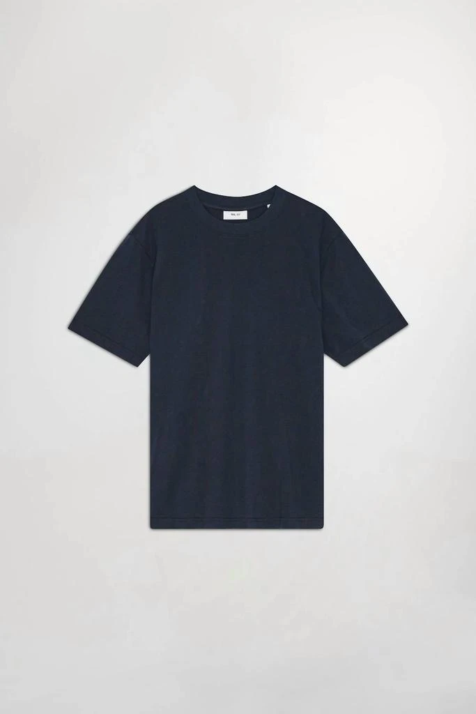 NN07 Adam Casual Pima Tee In Navy Blue 3