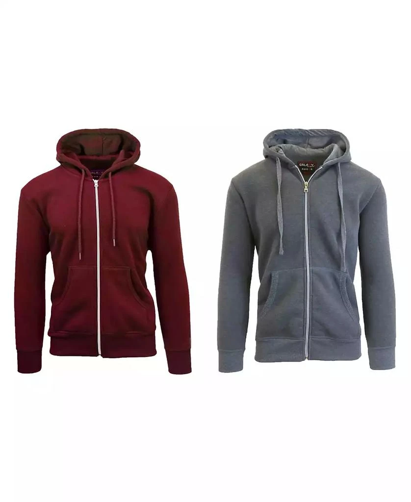Galaxy By Harvic Men's 2-Packs Zip-Up Fleece Hoodies 1