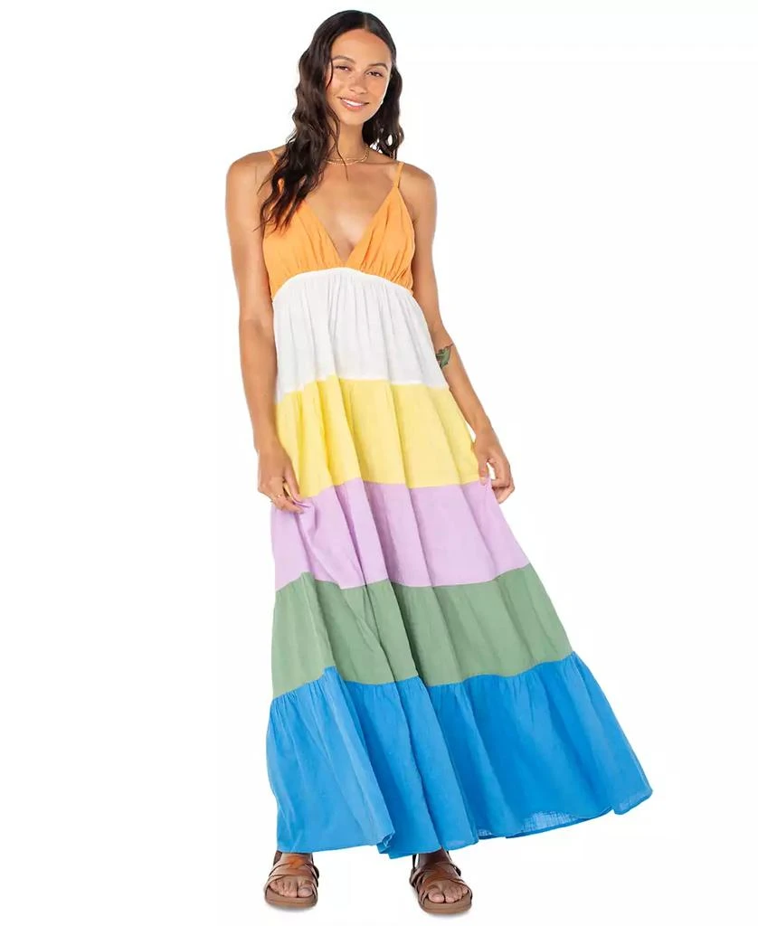 knee length dresses for ladies JUNIORS MAXI DRESS WITH FITTED BODICE main image 0