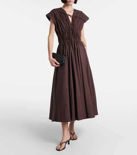 Tove Ceres gathered cotton midi dress 2
