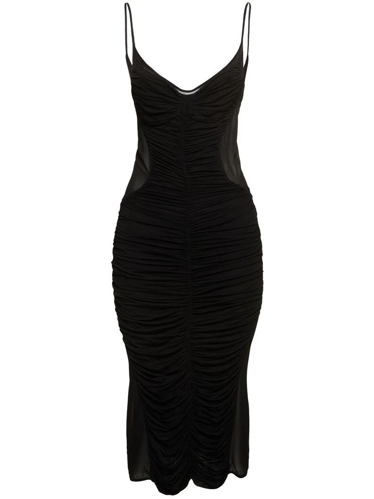Mugler Sheer Jersey Midi Dress 1