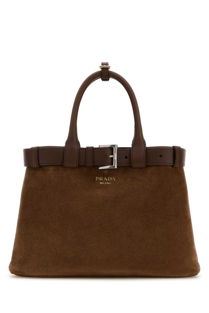 Prada Medium Buckle Suede Bag with Belt - Bags - Compare