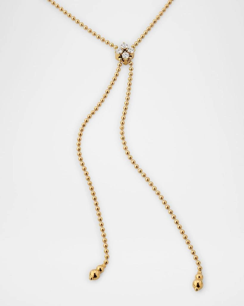 Roberto Coin Love In Verona 18K Yellow Gold Diamond Flower Lariat Necklace 5