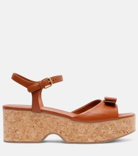 Salvatore Ferragamo Selna leather wedge sandals 4