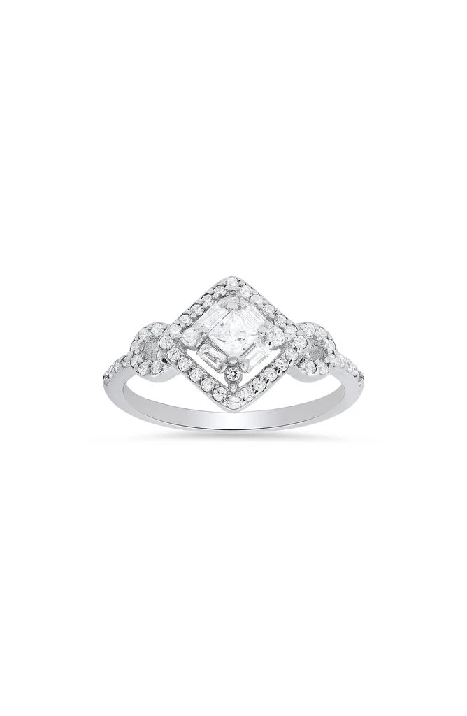 Queen Jewels Sterling Silver CZ Halo Ring