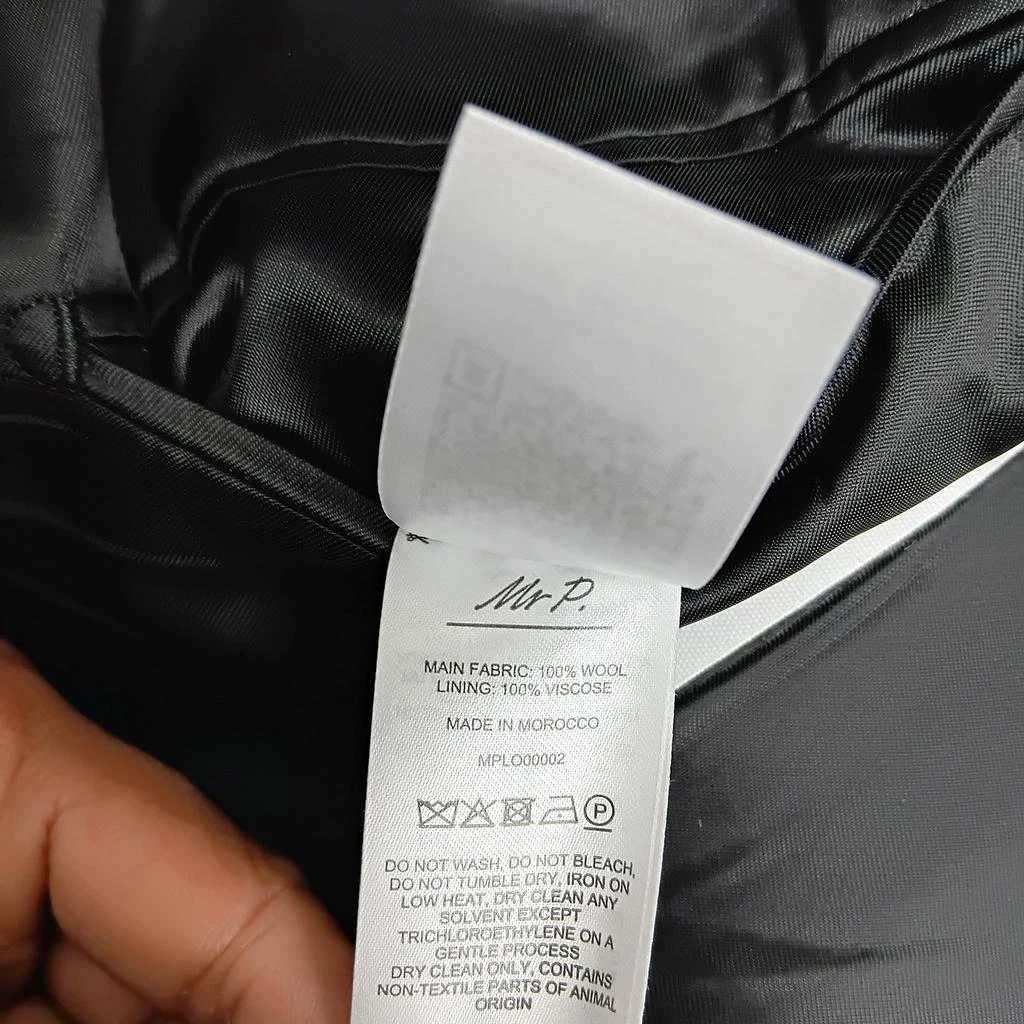 Mr P. Mr, P. Single-Breasted Blazer with Pockets in Black Wool 5