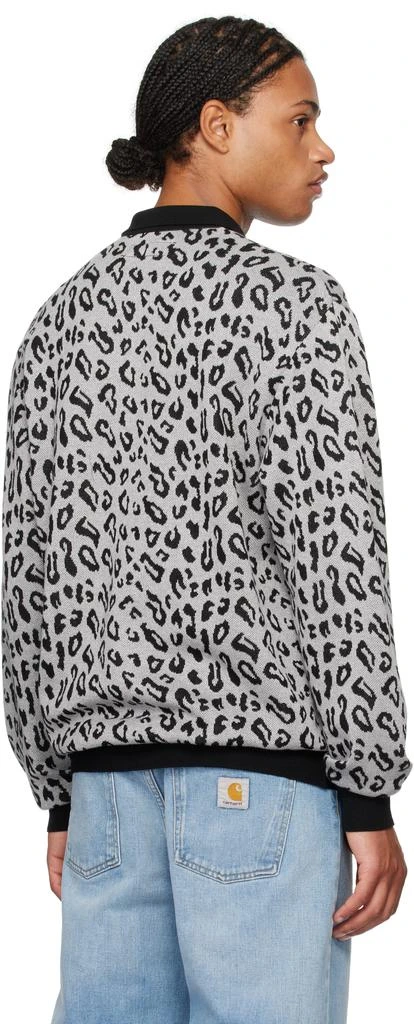 Wacko Maria Gray Leopard Knit Polo 3