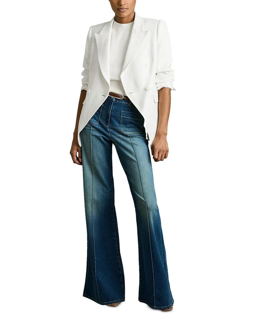 REISS Women's Chaya Elongated Buckle Leather Belt 2