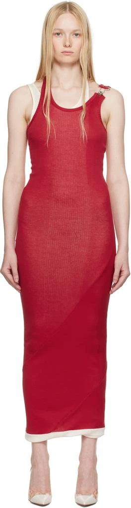 jean paul gaultier beige & orange graphic maxi dress Jean Paul Gaultier Graphic-Print Maxi Dress - Orange - 25% Off