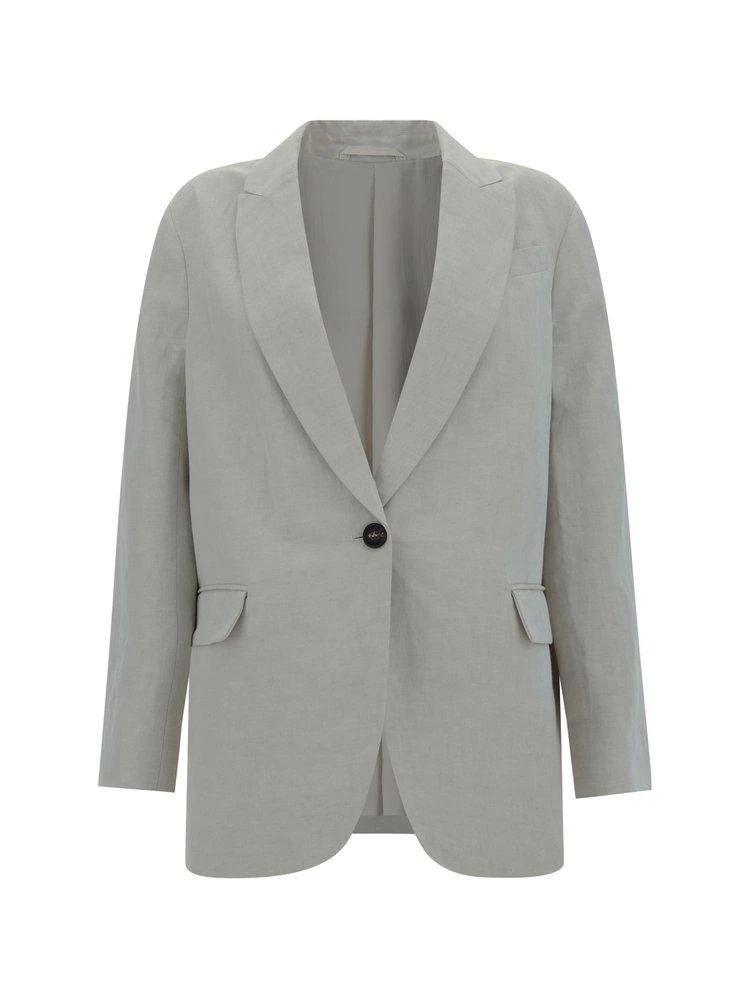Brunello Cucinelli Brunello Cucinelli Single Breasted Sleeved Blazer 1