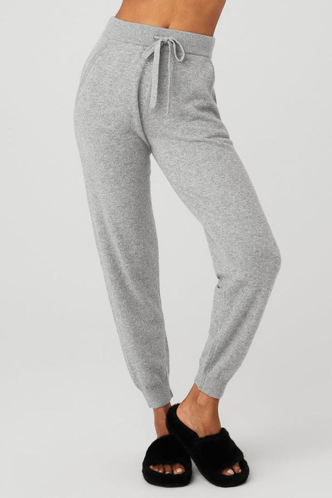 Alo High-Waist Cashmere Jet Set Pant - Dove Grey Heather