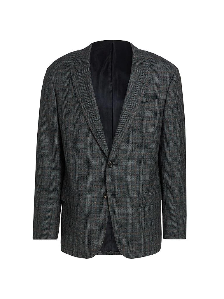 Giorgio Armani Windowpane Plaid Wool Sport Coat