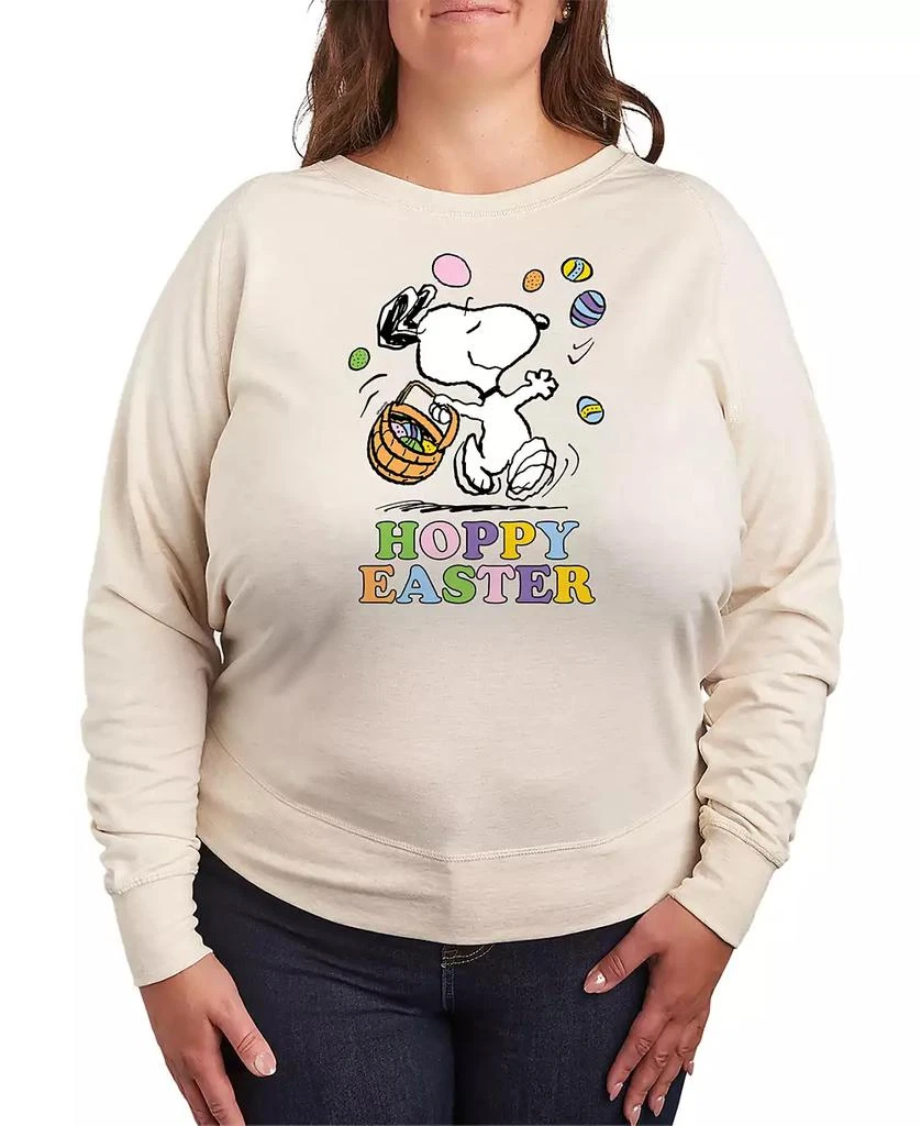 Hybrid Apparel Plus Size Peanuts Snoopy Hoppy Easter Graphic Pullover T-Shirt 1