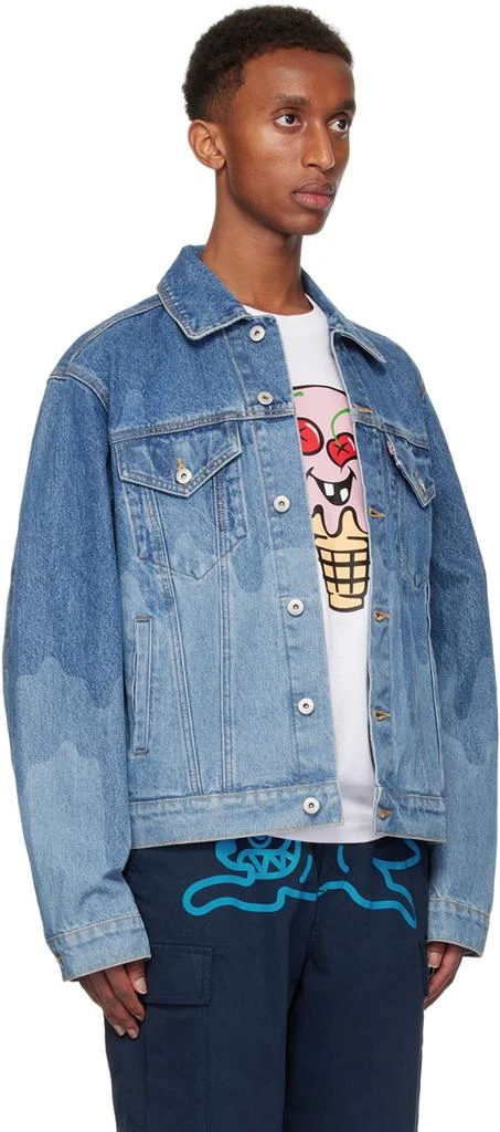 Icecream Blue Lazer Drip Denim Trucker Jacket 2