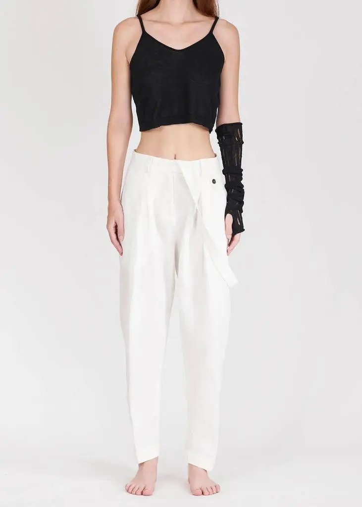 ISABEL BENENATO Isabel Benenato - High-rise Suspender Pants