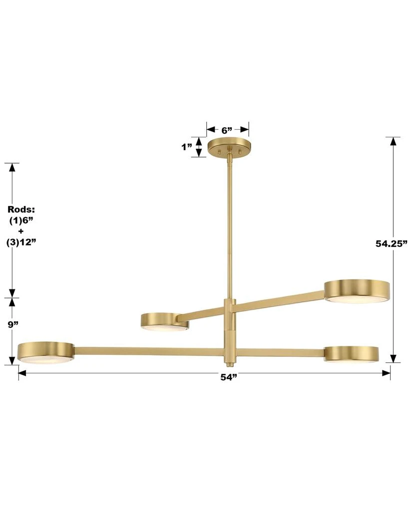 Crystorama Orson 4-Light Linear Chandelier 5
